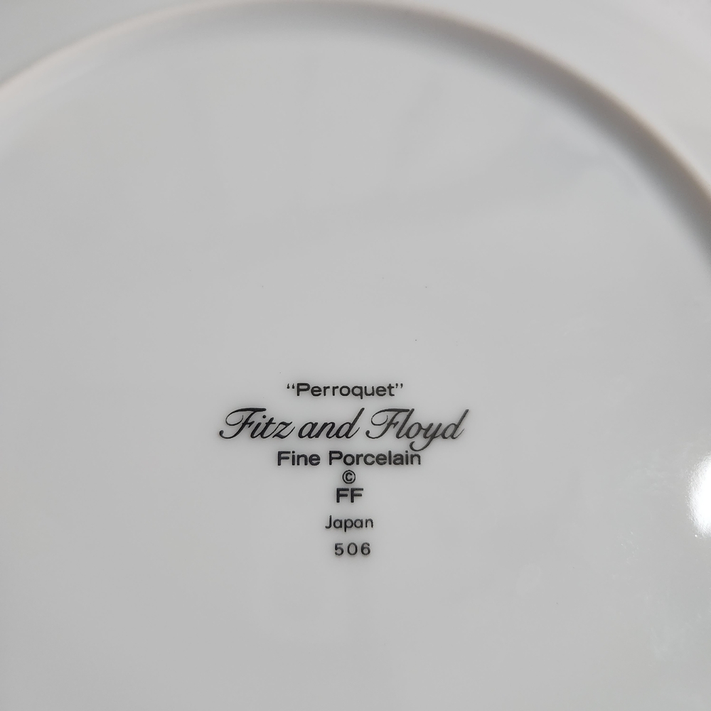 Vintage Fitz & Floyd Perroquet Yellow Parrot Salad Plate - Picture 6 of 6